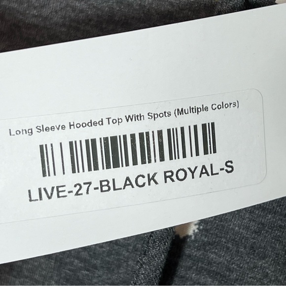 Sew in Love Long Sleeve Hooded Shirt Dk Gray Multi Color Dots Women’s Sz. Sm NWT - Picture 5 of 5